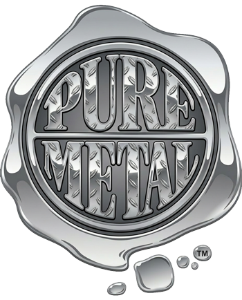 pure metal records logo with splash